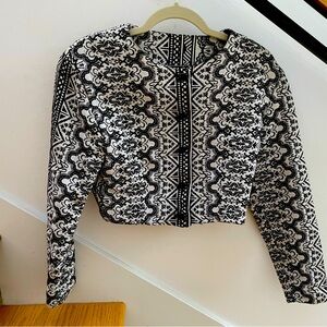 Vintage printed cropped jacket